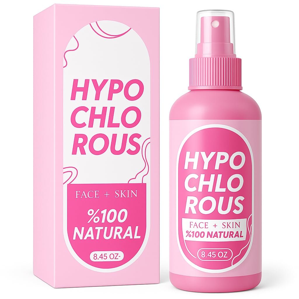 HOCl Hypochlorige Säure Spray Pure 250 ml / 8,4 oz – Natürlicher Gesichtsnebel für Reinigung, Beruhigung & Desodorierung – Alkoholfrei & pH-ausgeglichen