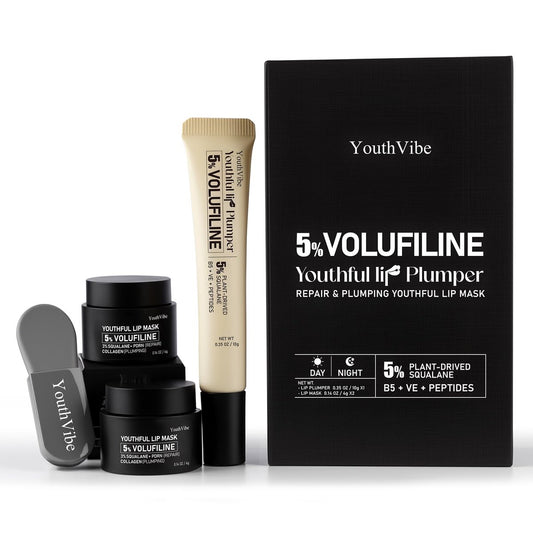 YouthVibe 5% Volufiline Lip Care Set – Nährende & hydratisierende Lippenpflege mit Squalan, Sheabutter, Kollagen, Peptid & PDRN