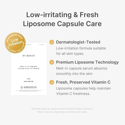medicube Deep Vitamin C Kapsel Serum – Feuchtigkeitsspendendes Vitamin C Serum für fahle und unebene Haut – Liposomenkapseln für glatte, strahlende Textur – Koreanische Hautpflege 30 ml