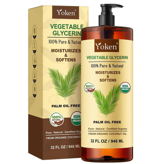 Bio-Glycerin pflanzlich 946 ml USDA-zertifiziert, flüssiges Glycerol aus Kokosnuss, ohne Palmöl, rein natürlich für Haut, Gesicht, Haare, DIY Seife & Schleim, Trägeröl für ätherische Öle