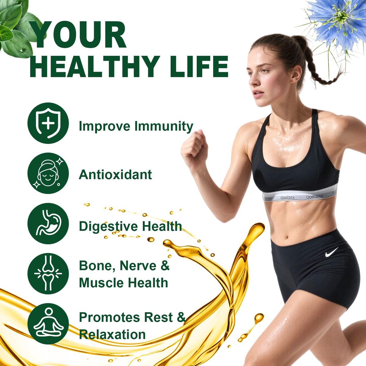 Keszciy 150 Softgels Öl aus Oregano mit Schwarzkümmelöl, 2-in-1 Oregano-Präparat für die Immunabwehr, mit hohem Gehalt an Carvacrol & Thymochinon, Non-GMO, 1 Packung