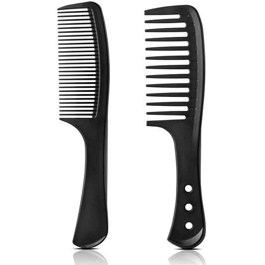 Fekayer Professioneller Kamm-Set – Breitzahn + Feinzahn, Unisex für alle Haartypen (lockig/glatt/dick), verbessertes Anti-Verwickeln, 2er-Pack