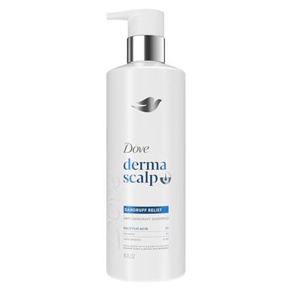 Dove Derma Scalp Anti-Schuppen Shampoo mit Salicylsäure, Sulfaten und Niacinamid für die Entfernung von Schuppen und Stärkung der Haarresilienz, 473 ml