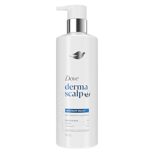 Dove Derma Scalp Anti-Schuppen Shampoo mit Salicylsäure, Sulfaten und Niacinamid für die Entfernung von Schuppen und Stärkung der Haarresilienz, 473 ml