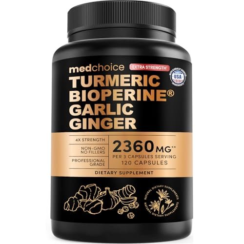 Extra Starkes Kurkuma Kapseln mit 2360 mg Curcumin & Schwarzem Pfeffer – Hochdosiert & Bio-Qualität für Verdauungskomfort & tägliche Unterstützung (120 Kapseln, 1 Packung)