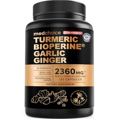Extra Starkes Kurkuma Kapseln mit 2360 mg Curcumin & Schwarzem Pfeffer – Hochdosiert & Bio-Qualität für Verdauungskomfort & tägliche Unterstützung (120 Kapseln, 1 Packung)