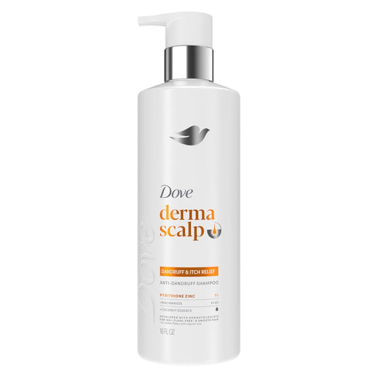Dove Derma Scalp Anti-Schuppen & Juckreiz Shampoo mit Pyrithion-Zink, Niacinamid und Kokosessenz – 473 ml