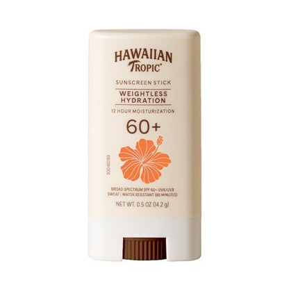 Hawaiian Tropic Weightless Hydration Sunscreen Stick SPF 60+ – Mini Sonnenstick für Gesicht und Körper, 0,5 oz