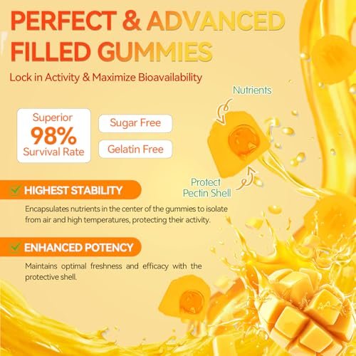 Crasye Probiotische Kombucha Gummies Zuckerfrei Präbiotisch Postbiotisch Probiotika Gummies mit Ulmenrinde für Frauen und Männer Blähungen Darmgesundheit Immun- und Verdauungsunterstützung - 60 Gummis - 30 Portionen