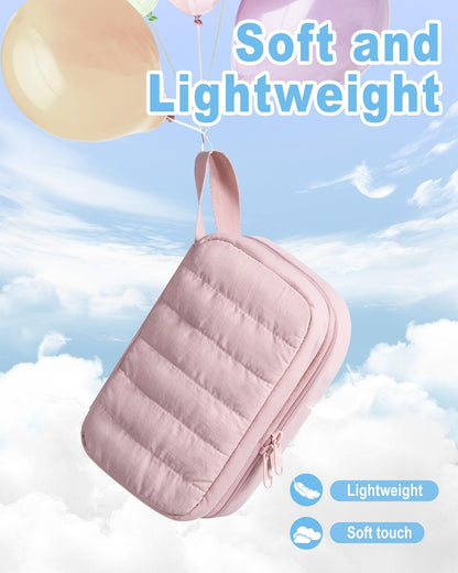 Marscamd Puffy Diabetes Reiseetui mit 2 Kühlpacks, Insulin Kühltasche mit mehreren Taschen, Rosa
