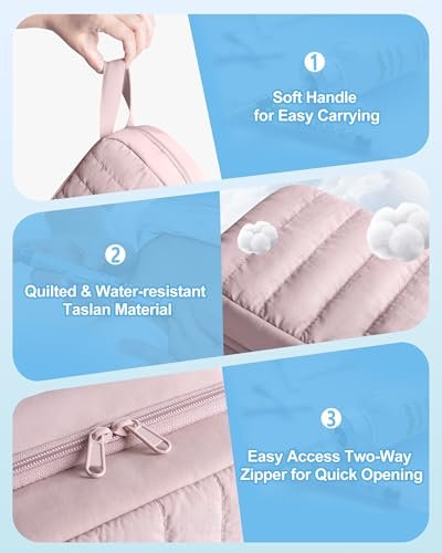 Marscamd Puffy Diabetes Reiseetui mit 2 Kühlpacks, Insulin Kühltasche mit mehreren Taschen, Rosa