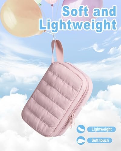 Marscamd Puffy Diabetes Reiseetui mit 2 Kühlpacks, Insulin Kühltasche mit mehreren Taschen, Rosa
