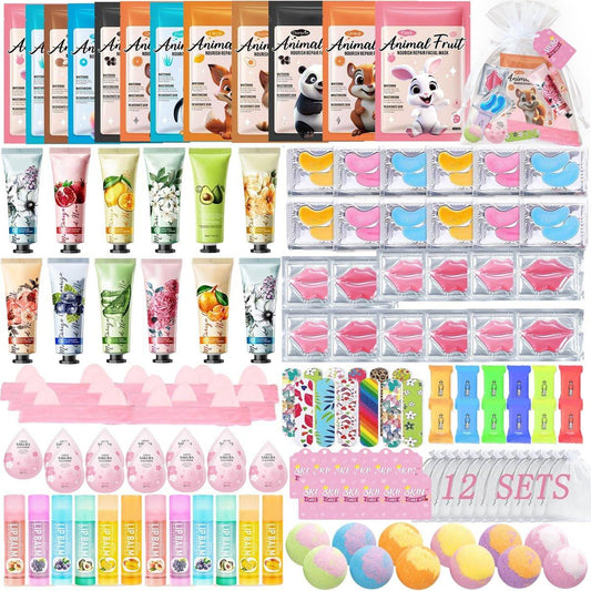 144-teiliges Spa-Party-Set für Frauen – Geschenke für den Muttertag, Selbstpflege-Kit mit Gesichtsmasken, Lippenbalsam, Augenpads, Fußbadekugeln