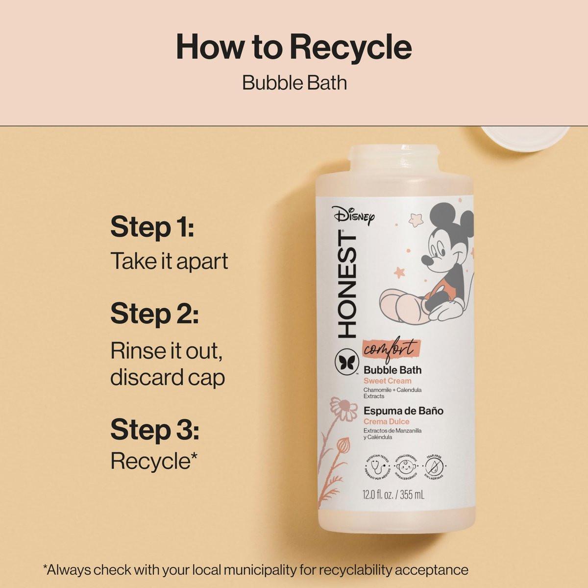 The Honest Company Schaumbad – Sanft genug für Babys, dermatologisch getestet, tränenfrei, hypoallergen, Disney Micky Maus Comfort Sweet Cream, 355 ml