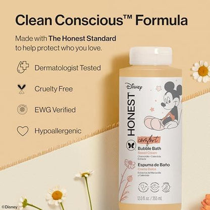 The Honest Company Schaumbad – Sanft genug für Babys, dermatologisch getestet, tränenfrei, hypoallergen, Disney Micky Maus Comfort Sweet Cream, 355 ml