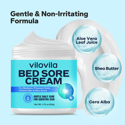 ViloVila Wundcreme gegen Dekubitus (2,12 Unzen) – Schnelle Heilung bei Druckgeschwüren, Wundliegen & Scheuerstellen