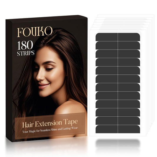 180 Stücke Haarextensions Klebeband, Doppelseitiges Tape für Tape-In Extensions, Starke Klebekraft, Schwarz