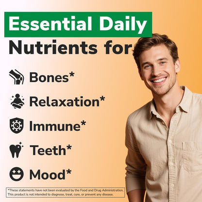 Vitalibre Vitamin D3 K2 + Magnesium Nahrungsergänzungsmittel, 10000 IE Vitamin D3 & 100 mcg K2, mit Magnesiumglycinat, für Knochen, Zähne, Immunsystem & Energie, hohe Bioverfügbarkeit, nicht-GVO, leicht zu schlucken, 60 Softgels
