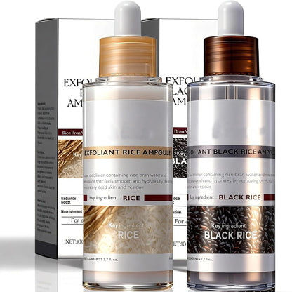 Rice Peel Shot Glow Rice Ampoule Duo – Porenverkleinerndes Peeling & tiefe Feuchtigkeitspflege mit Schwarzem Reis für alle Hauttypen | 2 x 6,76 Fl Oz