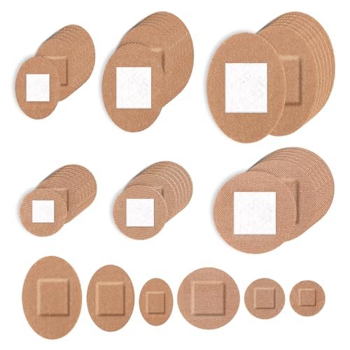 120 Stück runde und ovale Pflaster für das Gesicht – elastischer Stoff, flexibel, hautfreundlich, kleine Punkte für Nase, Hände und empfindliche Wunden (6 Größen)