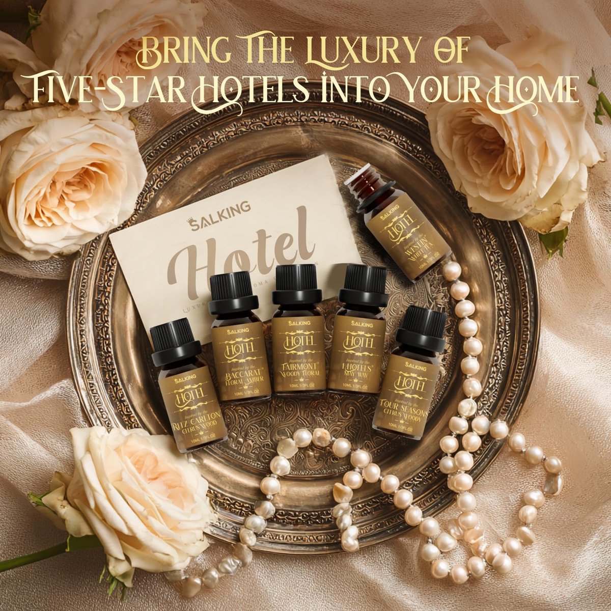 SALKING Hotel Diffuser Öl, Luxuriöses Hotel Duftöl Geschenkset, Premium Ätherisches Öl für Diffuser, inspiriert von den beliebtesten 5-Sterne-Düften, Weihnachtsgeschenke