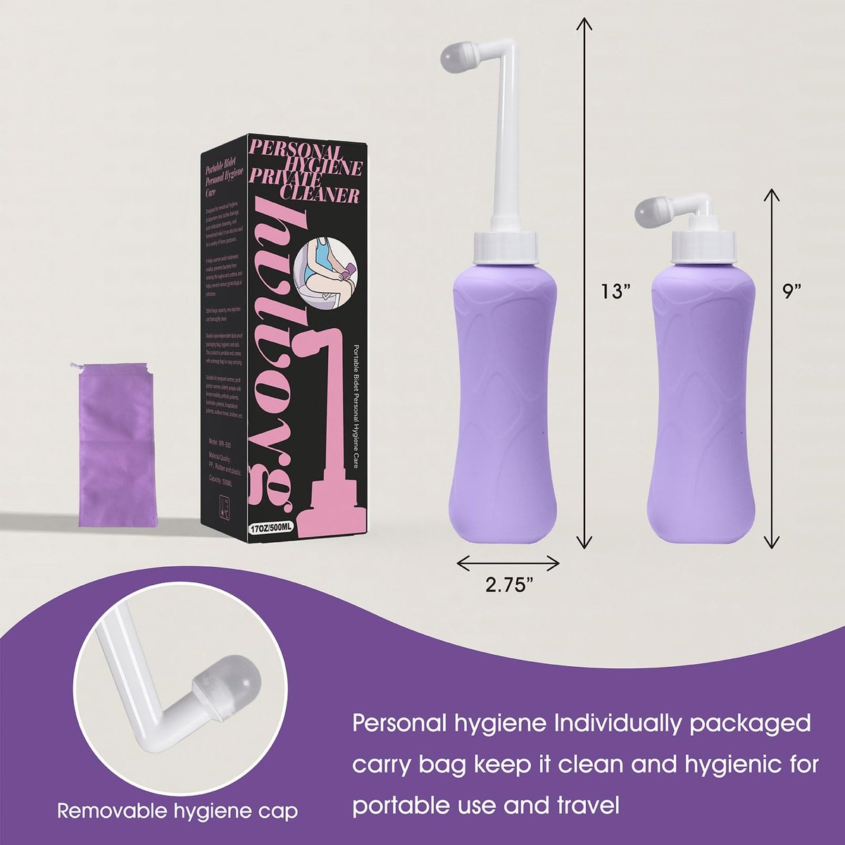 17oz Umgekehrte Peri-Flasche für die Zeit nach der Geburt, Große Kapazität Tragbares Bidet, Perinealflasche, Unverzichtbar nach der Geburt, Toilettenhilfe für Operationen, Hygiene für die Intimhygiene, Ideal für die Reinigung nach dem Toilettengang