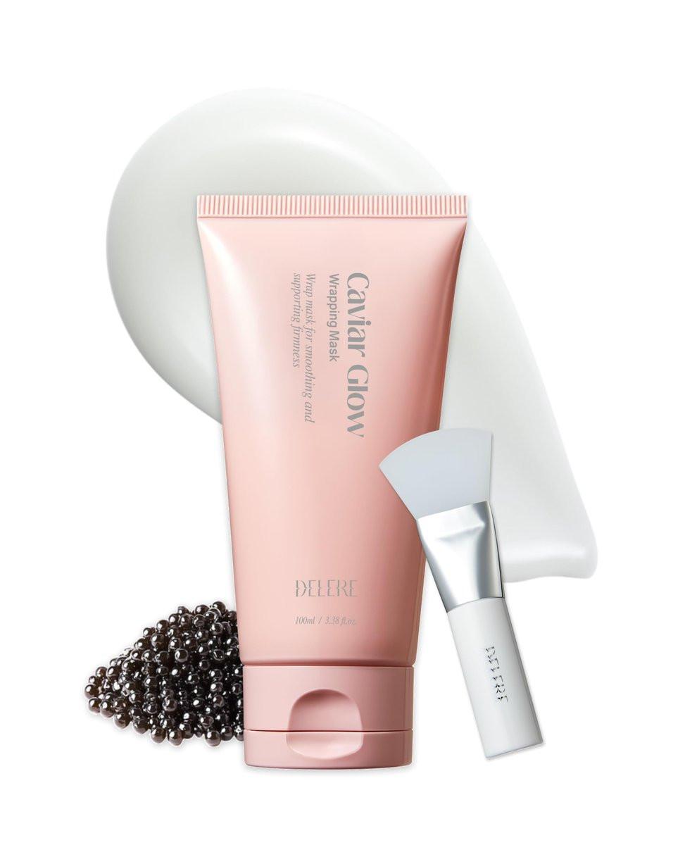 Delere Caviar Glow Collagen Wrapping Mask – Korean Peel-Off Gesichtsmaske für strahlende Haut und sichtbare Hautstraffung, 100 ml