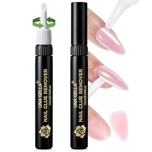 UNA GELLA No Mess Nagellackentferner für Press-On-Nägel 10ml 2er-Pack, Acetonfrei, mit integrierter Hebespitze