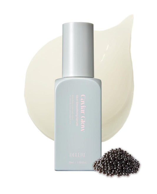 Delere Caviar Glow Smoothing Serum | Kaviar-Kollagen mit Niacinamid und Retinol für das Gesicht | Koreanisches Serum für strahlende Haut und glasige Haut, 50 ml