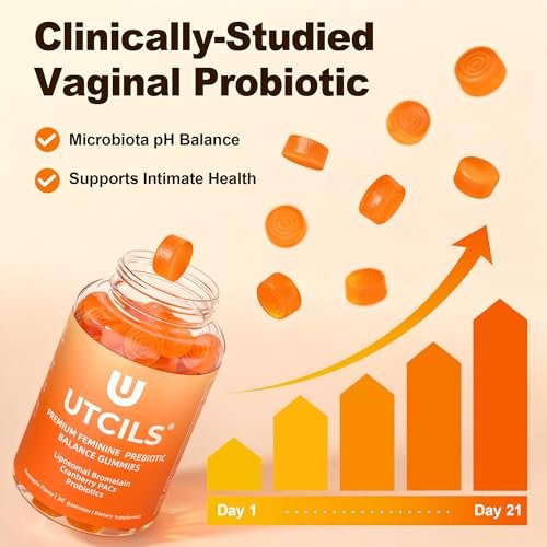 Liposomale Premium Feminine Balance Gummies, Fortgeschrittene Probiotika für Frauen mit Bromelain & Cranberry PACs - Dreifach gezielte pH-Balance, 30 Mrd. KBE, haltbar, zuckerfrei, 60 Stück