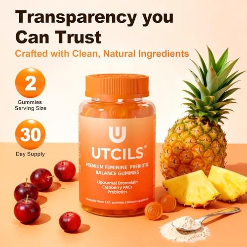 Liposomale Premium Feminine Balance Gummies, Fortgeschrittene Probiotika für Frauen mit Bromelain & Cranberry PACs - Dreifach gezielte pH-Balance, 30 Mrd. KBE, haltbar, zuckerfrei, 60 Stück