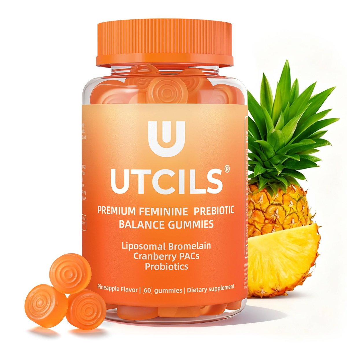 Liposomale Premium Feminine Balance Gummies, Fortgeschrittene Probiotika für Frauen mit Bromelain & Cranberry PACs - Dreifach gezielte pH-Balance, 30 Mrd. KBE, haltbar, zuckerfrei, 60 Stück