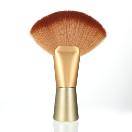 Professioneller großer Puderpinsel, weicher Setting-Pinsel für Make-up-Finish, Kabuki-Pinsel, Fächerpinsel, doppelt verwendbar mit weichen Borsten für Spray-Tan-Puder (Roségold)