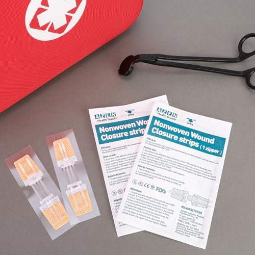 AZEN 10er-Pack Notfall-Wundverschlussstreifen, Schmetterlingspflaster, Wundverschluss-Zip-Stich, Wunden ohne Nähte reparieren