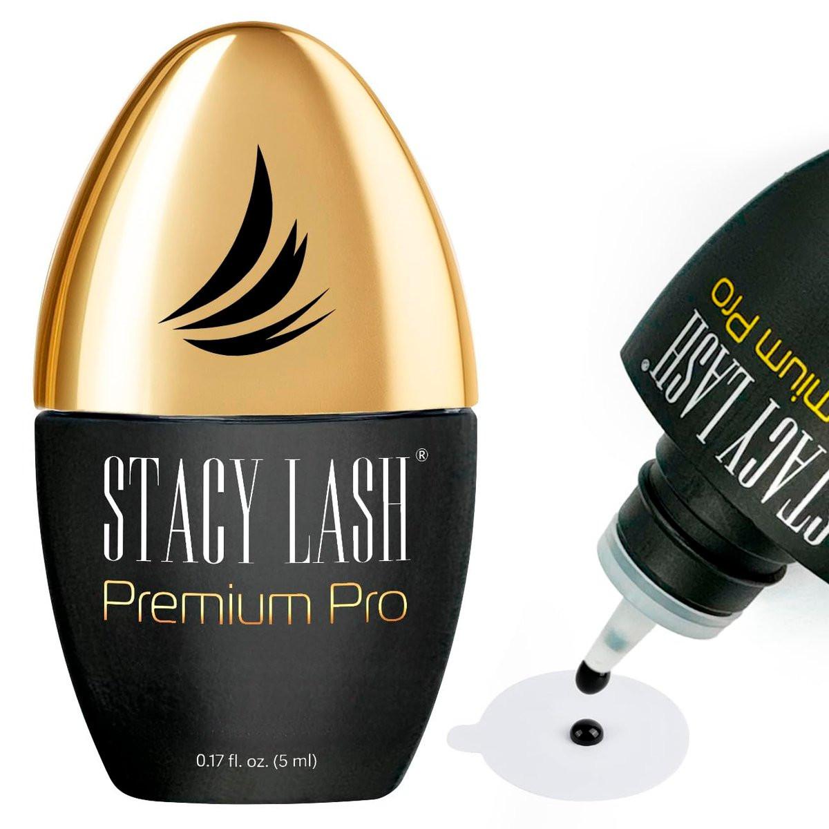 STACY LASH Premium Pro Eyelash Extension Glue – 0,3 Sekunden Trocknungszeit, 7 Wochen Halt, extra stark, schwarz, 5 ml