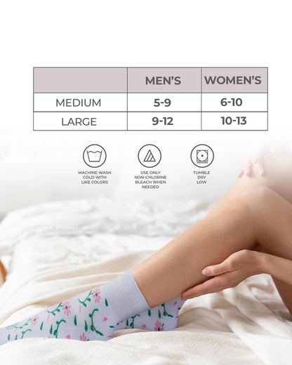 Pembrook Diabetikersocken für Damen und Herren - 6 Paare | Florales Muster | Atmungsaktive Bambusviskose | Nicht einschnürend, locker sitzend | Diabetikersocken | Damen Diabetikersocken | Ganztägiger Komfort ohne Fußbeschwerden