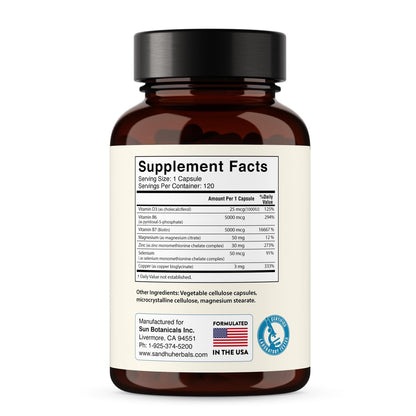 Zink 30mg mit Kupfer, Selen & Vitamin D3 | 120 Kapseln | Magnesium, Vitamin B6, Biotin Komplex | Absorbierbares cheliertes Zink für Männer & Frauen | für Haare, Haut, Nägel & Immununterstützung