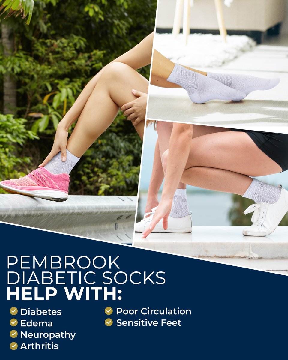 Pembrock Diabetikersocken für Damen & Herren - 6 Paar | Weiß | Weich, Nicht Einengend, Lockerer Bund | Diabetikersocken für Damen Größe 9-11, 6-15