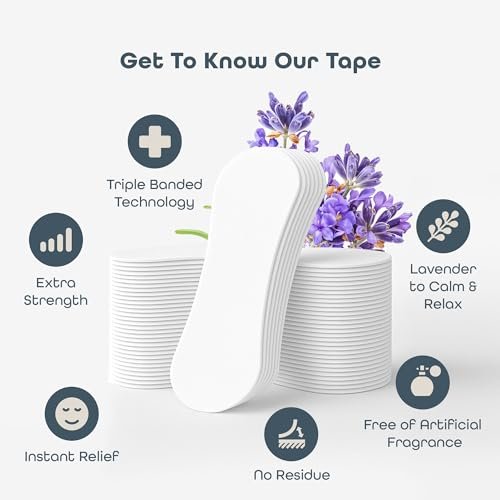SleepHabits 45er Pack Atemstreifen, ungiftig, drittgeprüft, Nasenstreifen für bessere Atmung | Nasale Streifen gegen Schnarchen | Extra stark für empfindliche Haut | Nasenstreifen zum Schlafen, Lavendel