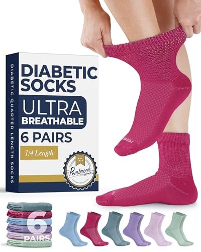 Pembrock Diabetikersocken für Damen & Herren – 6 Paar | Pastellfarben (Blau, Pink, Grau, Hellrosa, Lila, Grün) | Nicht einschnürende Socken bei Neuropathie