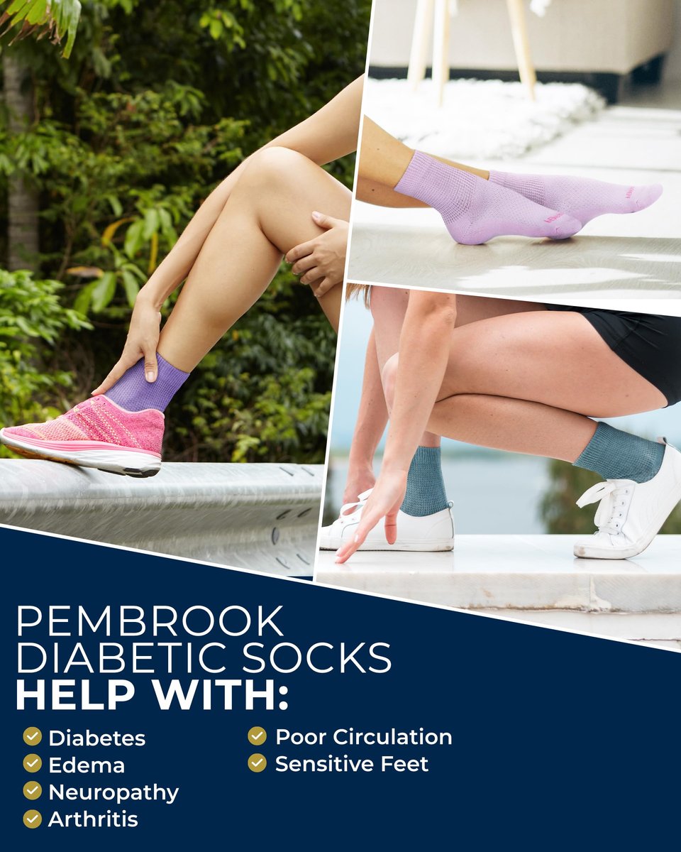 Pembrock Diabetikersocken für Damen & Herren – 6 Paar | Pastellfarben (Blau, Pink, Grau, Hellrosa, Lila, Grün) | Nicht einschnürende Socken bei Neuropathie