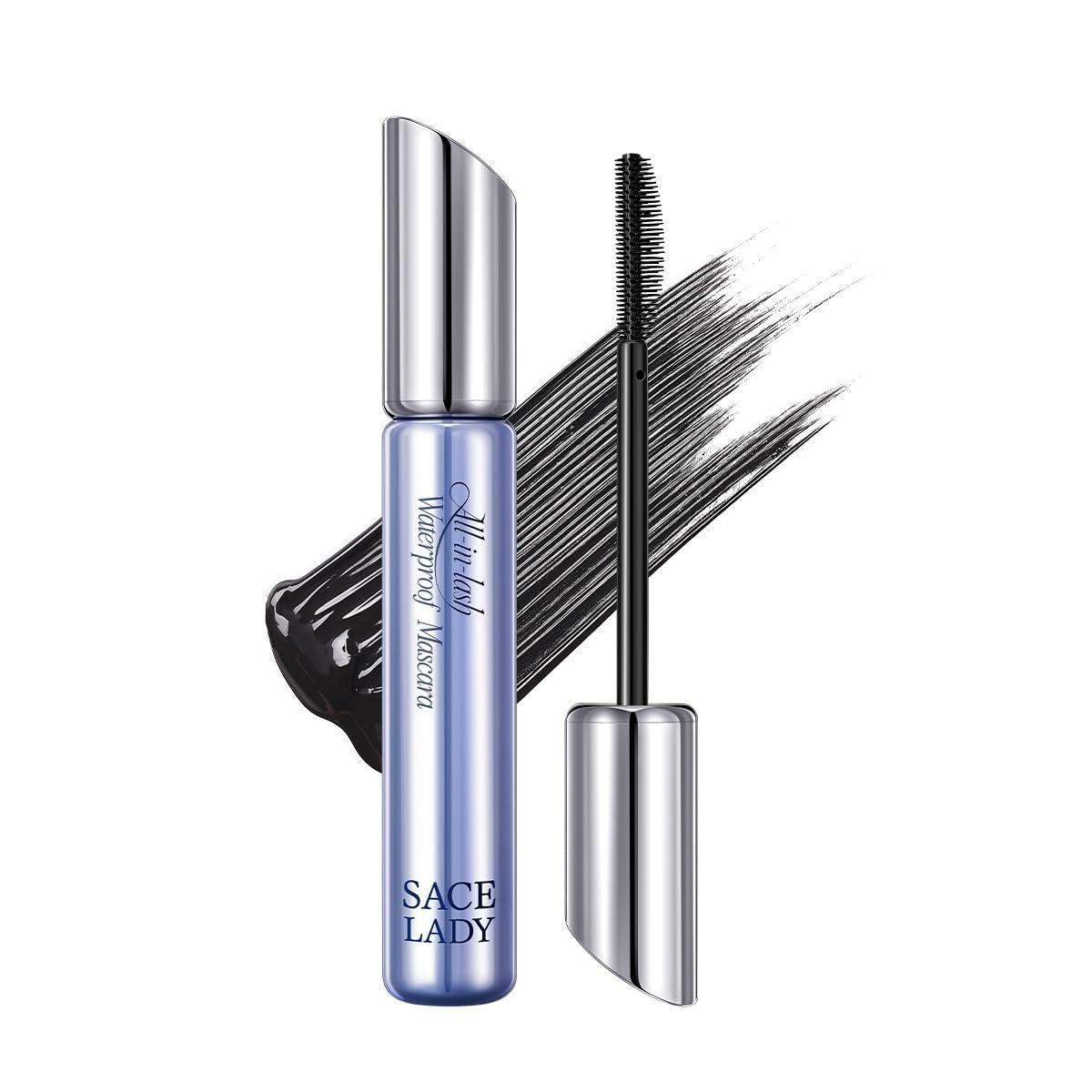 SACE LADY Waterproof Mascara – All-in-One Volumen & Länge, wischfest & schweißfest, lang anhaltende Locken, natürliches Schwarz