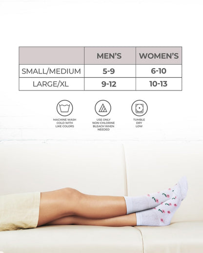 Pembrock Diabetikersocken für Damen und Herren – 6 Paar | Blumenmuster | Atmungsaktiv mit glatten Zehennähten