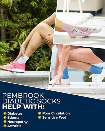 Pembrock Diabetikersocken für Damen und Herren – 6 Paar | Blumenmuster | Atmungsaktiv mit glatten Zehennähten