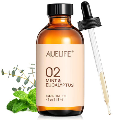 Mint & Eukalyptus Ätherisches Öl für Diffuser & Kerzenherstellung, 118 ml (4 fl oz) Große Flasche, Langanhaltender Frischer Duft für Raumduft, Seife, DIY & Aromatherapie
