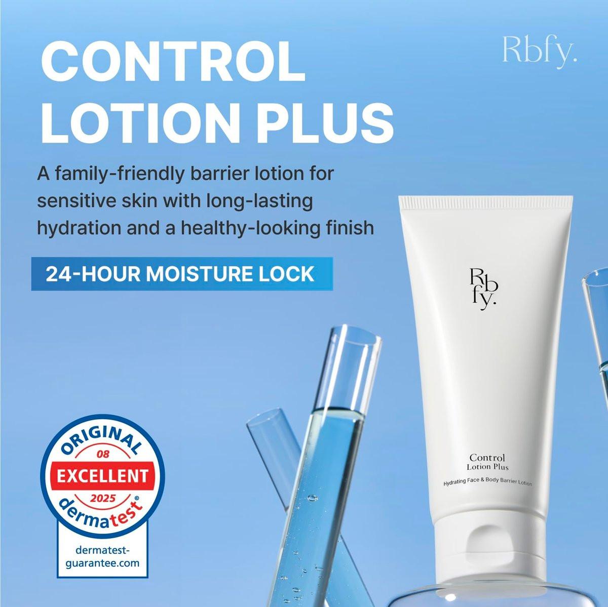 Rbfy. Control Lotion Plus – Leichte Gesichtsfeuchtigkeitscreme für Hydratation, Beruhigung & Barriereschutz mit mehrschichtiger Hyaluronsäure. Für Gesicht & Körper. Koreanische Hautpflege für die ganze Familie (150 ml)