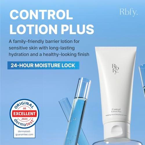 Rbfy. Control Lotion Plus – Leichte Gesichtsfeuchtigkeitscreme für Hydratation, Beruhigung & Barriereschutz mit mehrschichtiger Hyaluronsäure. Für Gesicht & Körper. Koreanische Hautpflege für die ganze Familie (150 ml)