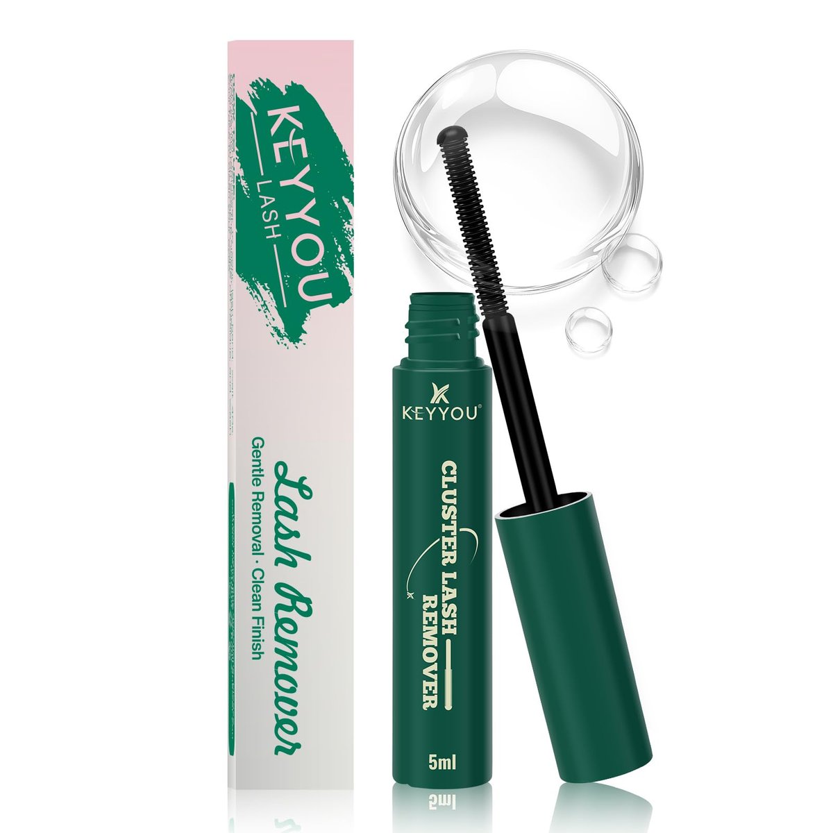 KEYYOU Wimpern-Cluster Entferner 5 ml – Ölbasierter Wimpernkleber-Entferner für Lash Bond & Seal, sanft und nicht reizend für Wimpern-Cluster, zur Selbstanwendung