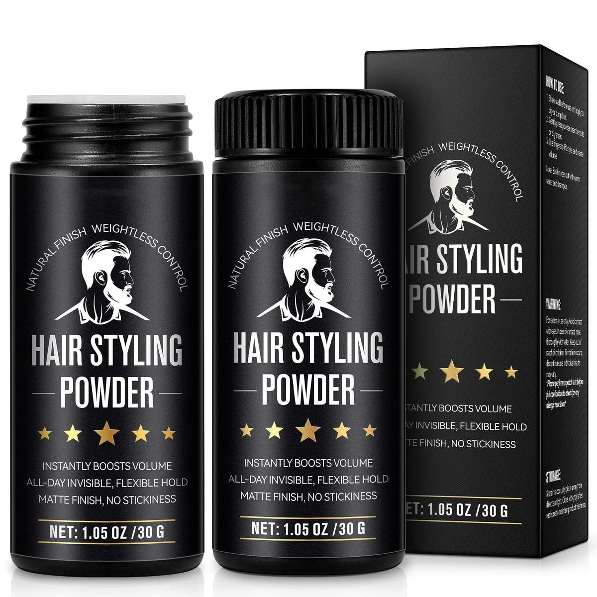 NIFEISHI Haarstyling-Puder für Männer – (1,05 oz, 2er-Pack) Volumen- und Texturpuder für alle Haartypen, einfache Anwendung, natürlicher Matt-Look, starker Halt