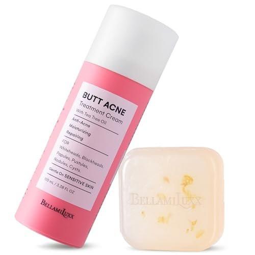 BellamiLuxx Butt Acne Treatment Set: Seife & Lotion gegen Pickel am Po, Oberschenkeln, Rücken und Brust – Reduziert Körperausbrüche